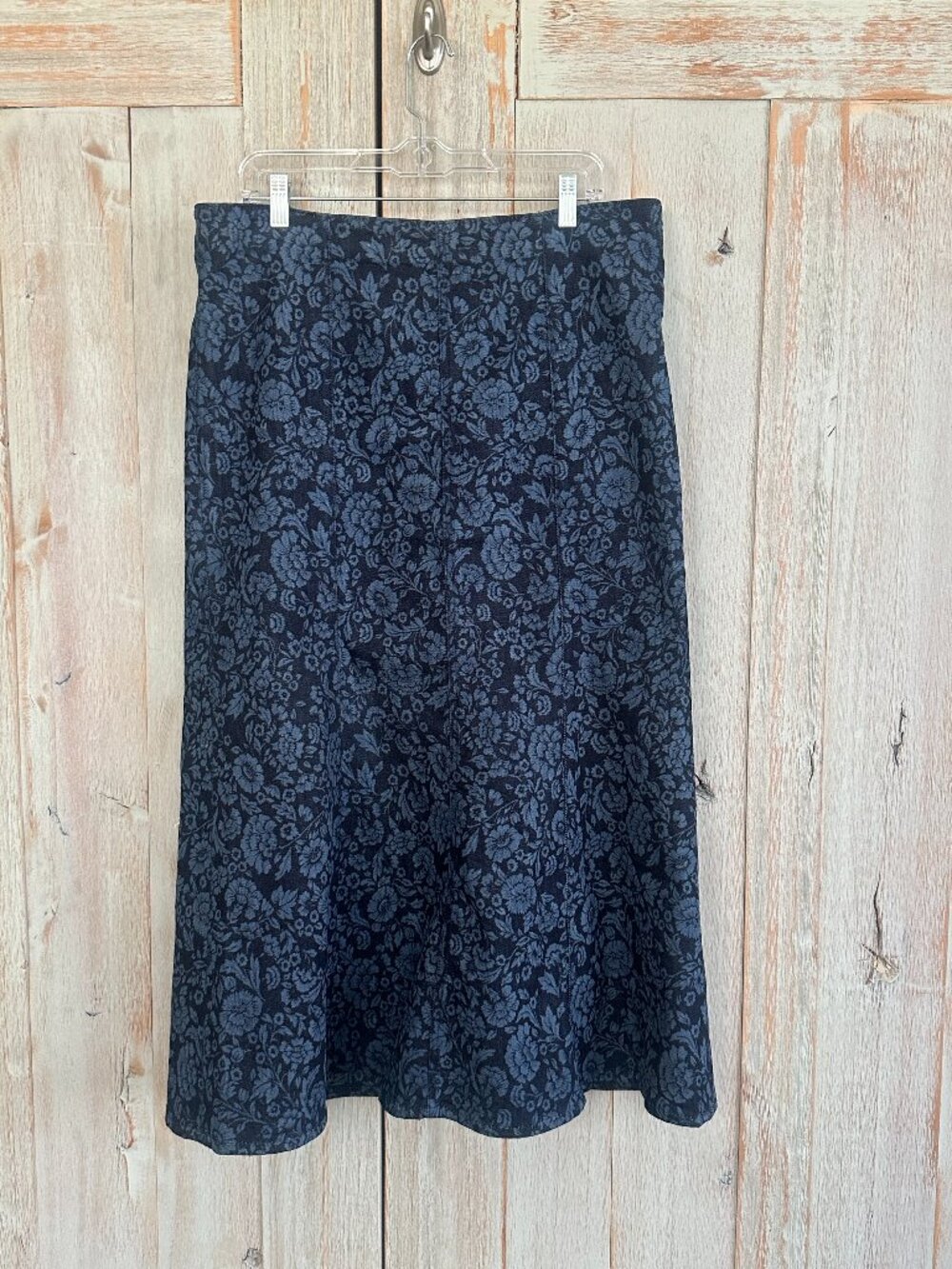 Ann Taylor Floral Denim Midi Skirt - Size 14
